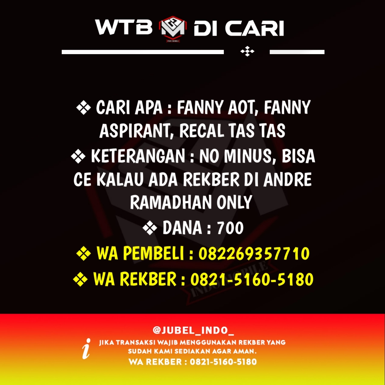 CARI AKUN ML #ML1669