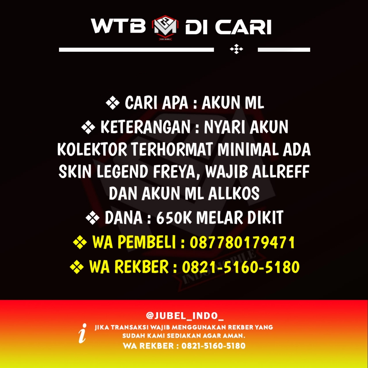 CARI AKUN ML #ML2009