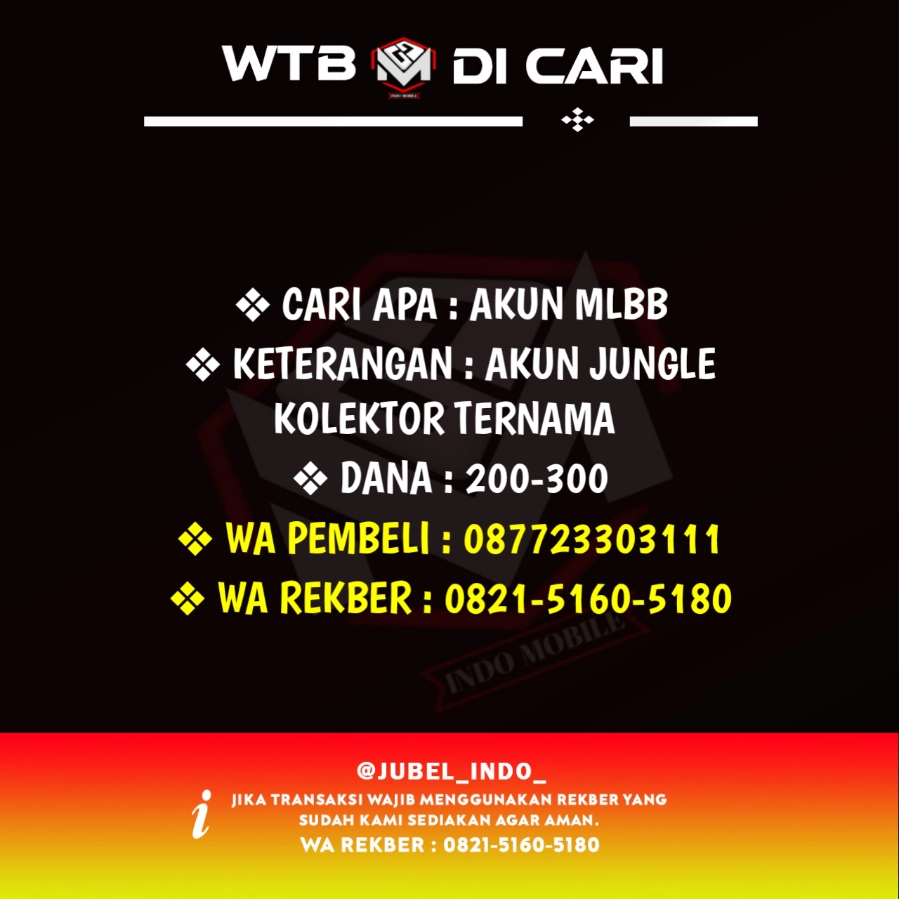 CARI AKUN ML #ML2510