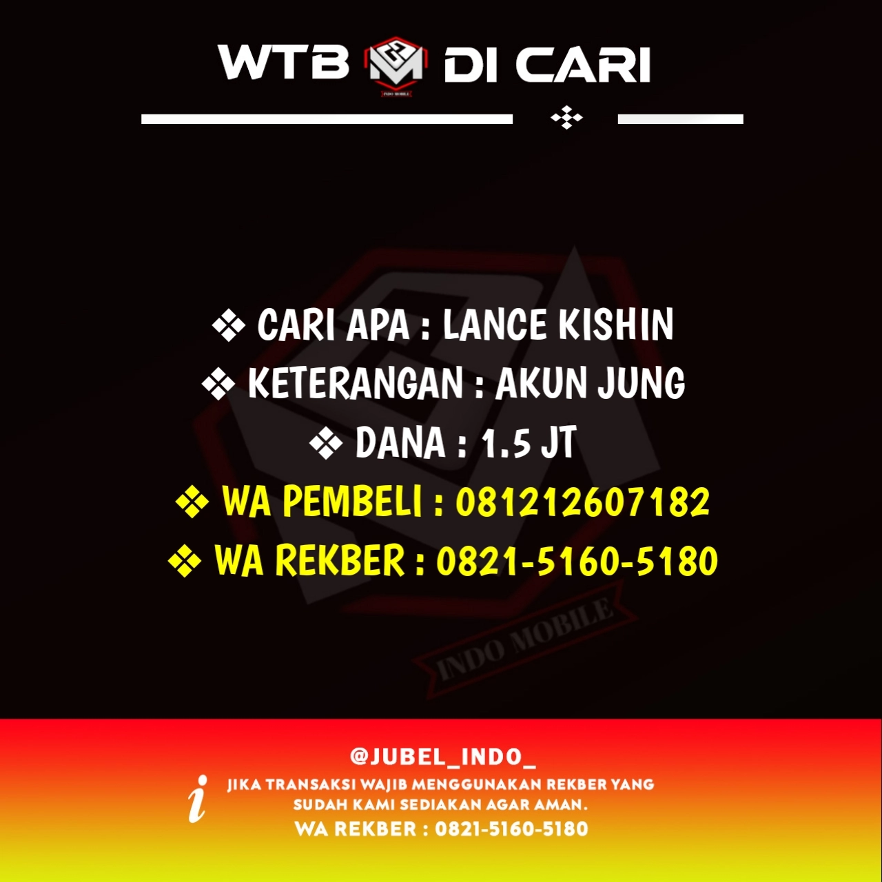 CARI AKUN ML #ML4713