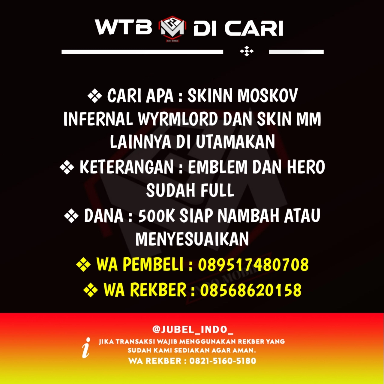 CARI AKUN ML #ML5250