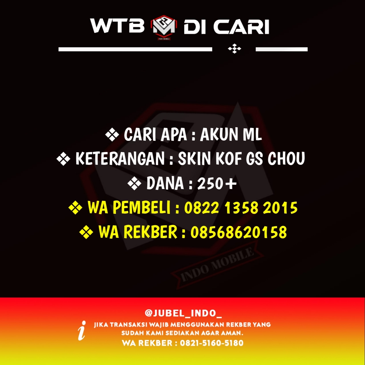 CARI AKUN ML #ML5370