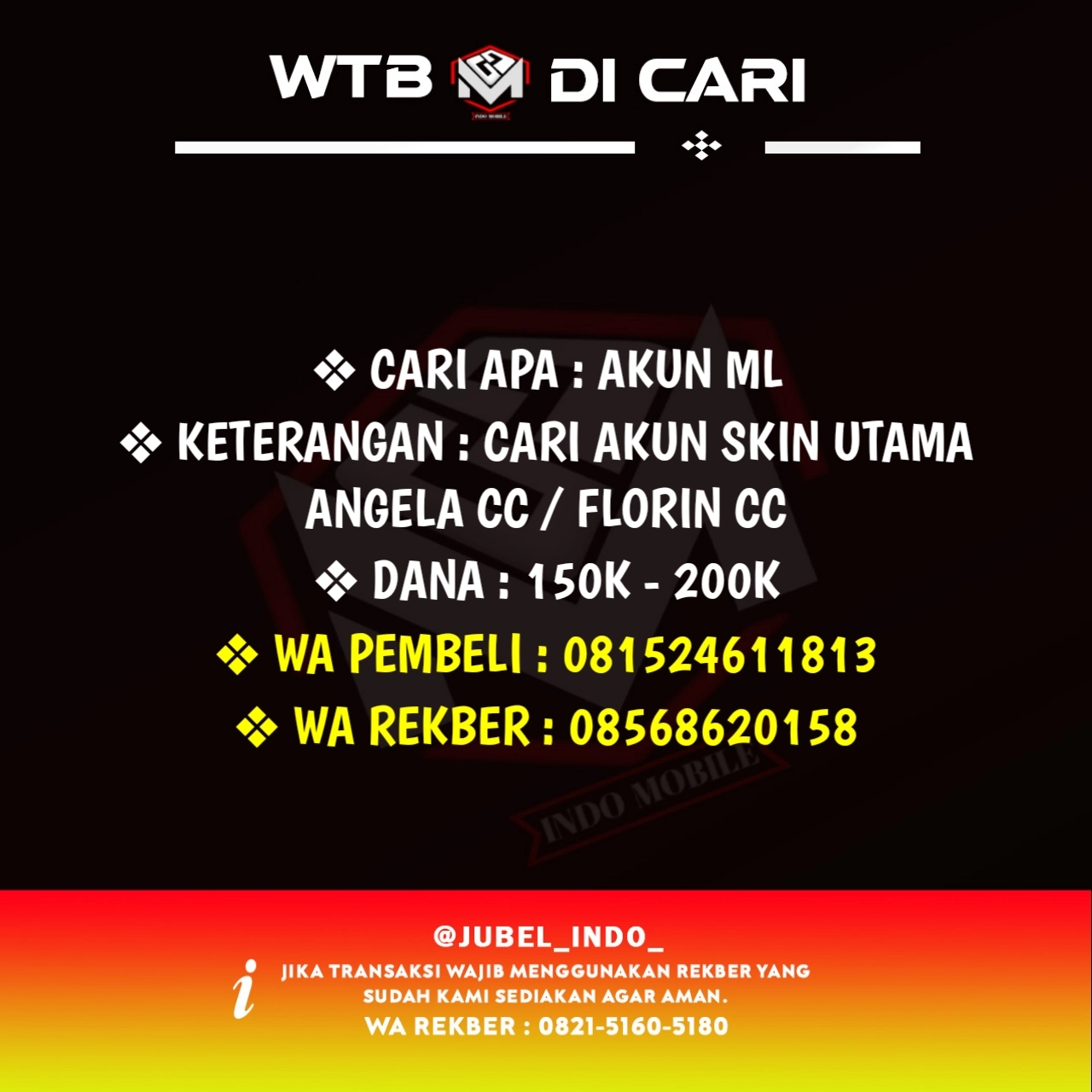 CARI AKUN ML #ML5462