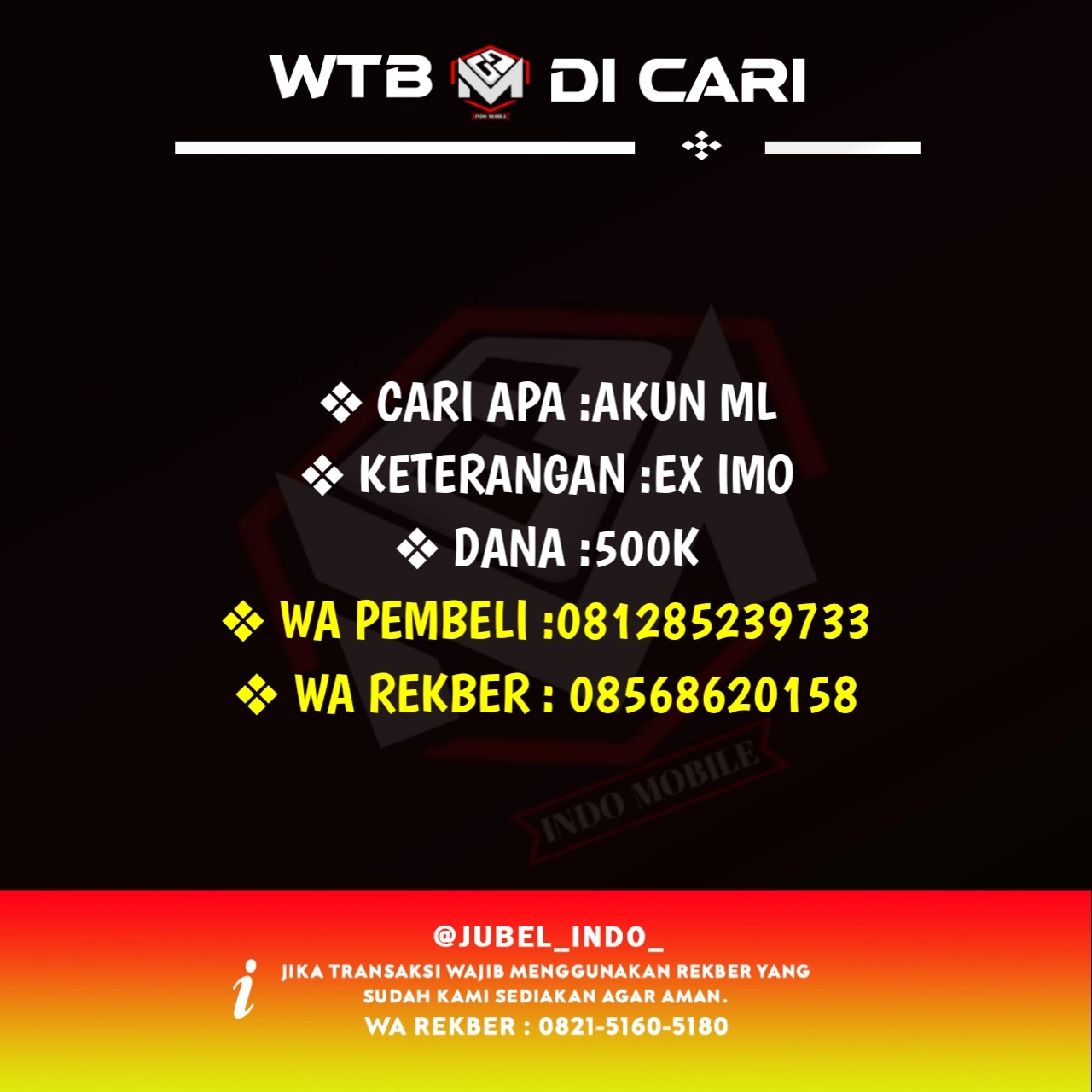 CARI AKUN ML #ML5560