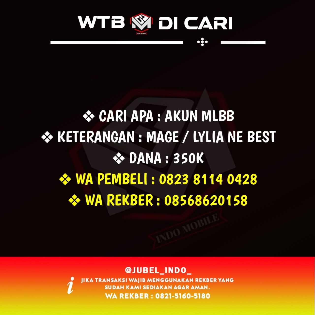 CARI AKUN ML #ML5590