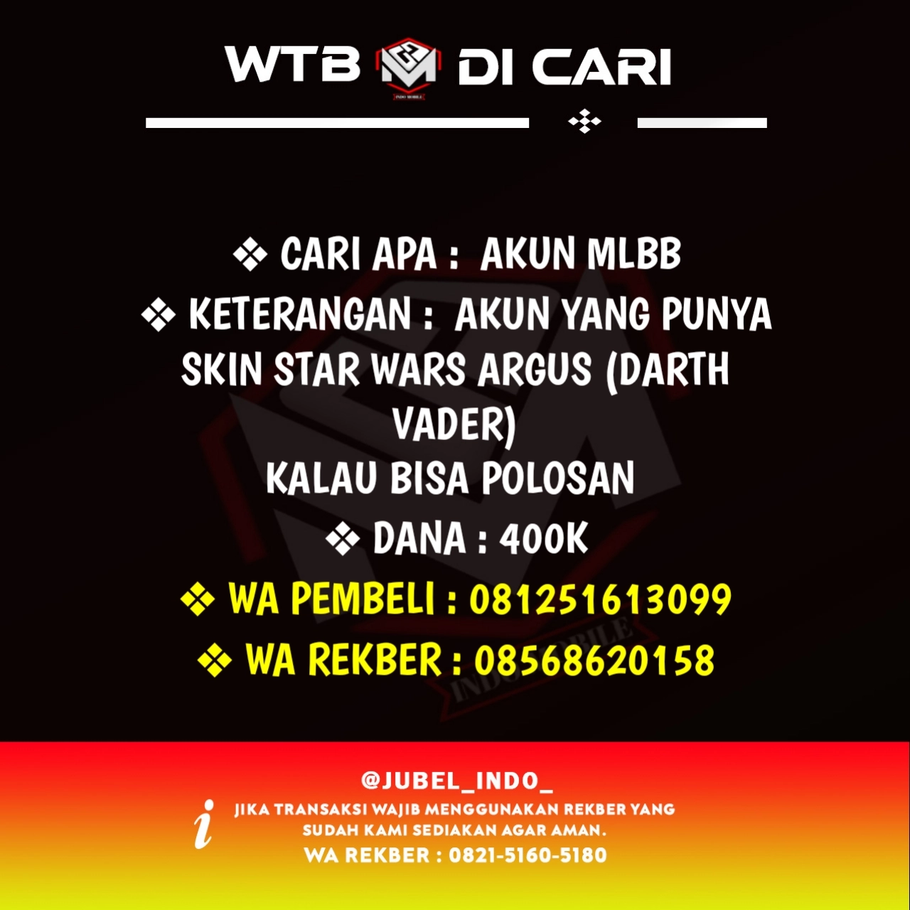 CARI AKUN ML #ML6079