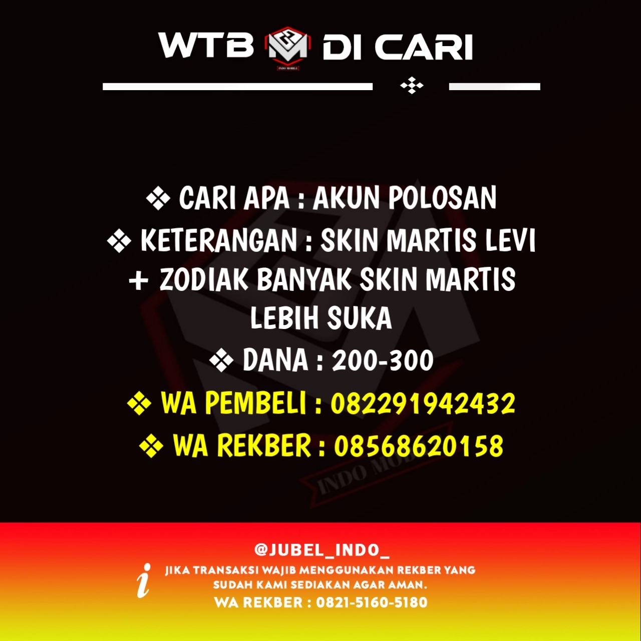 CARI AKUN ML #ML6145
