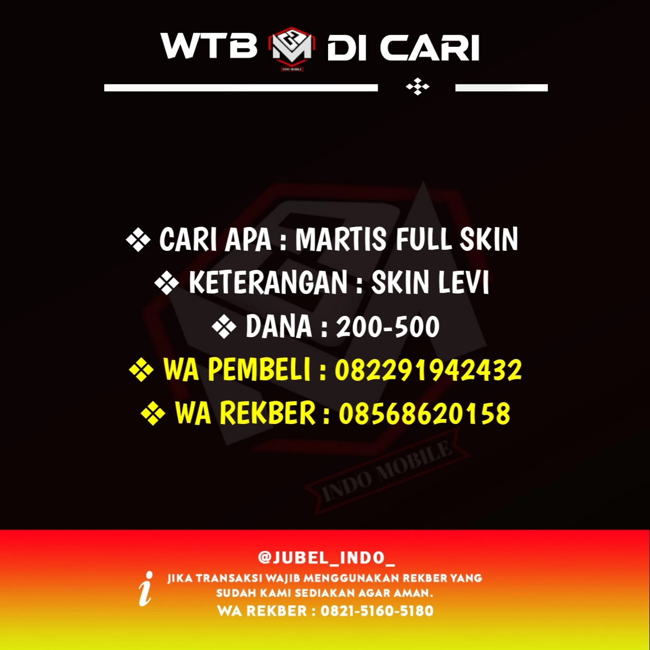 CARI AKUN ML #ML6163