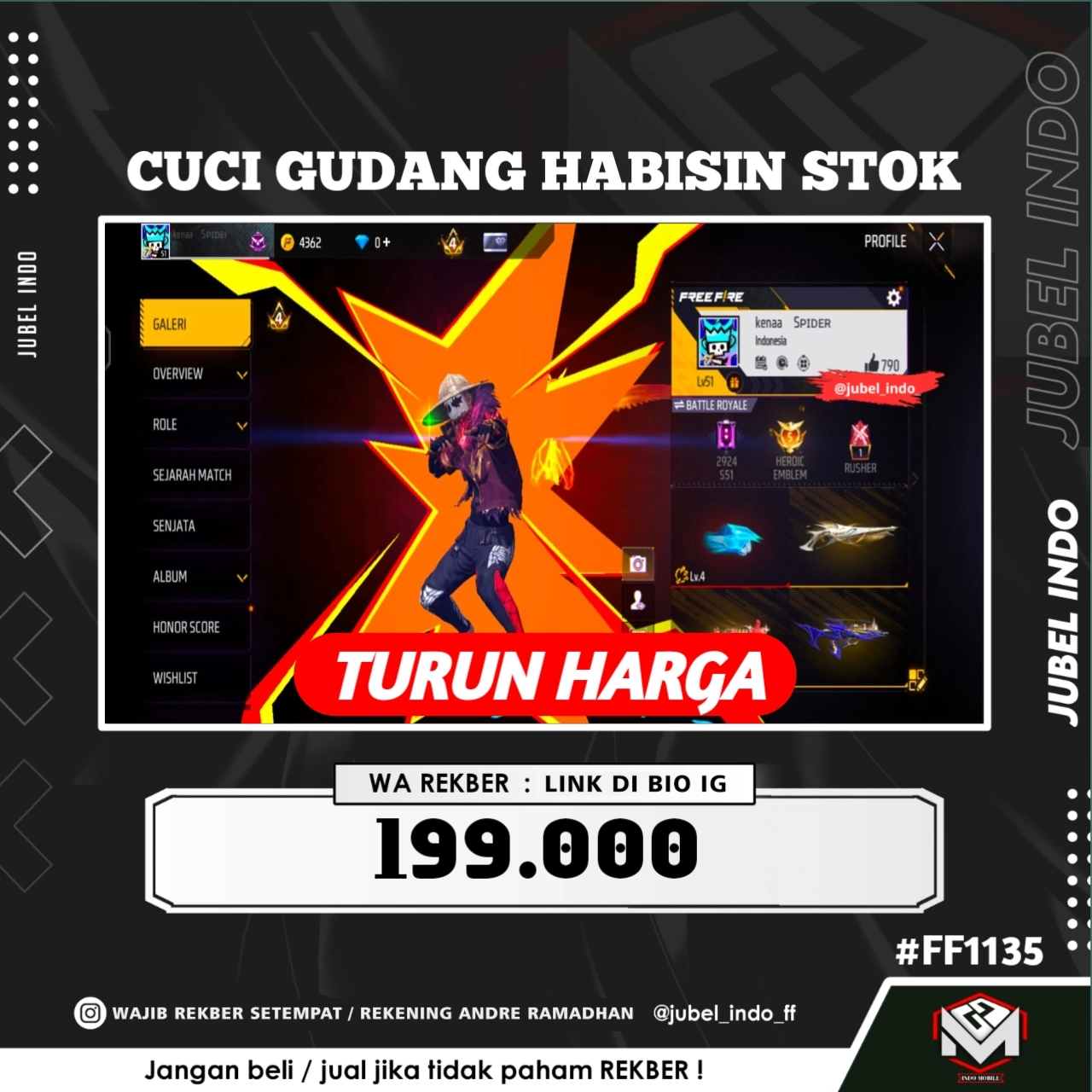 STOK FF #FF1135