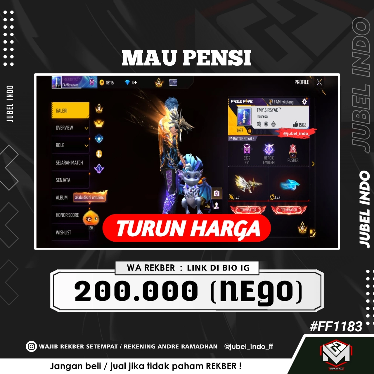 STOK FF #FF1183