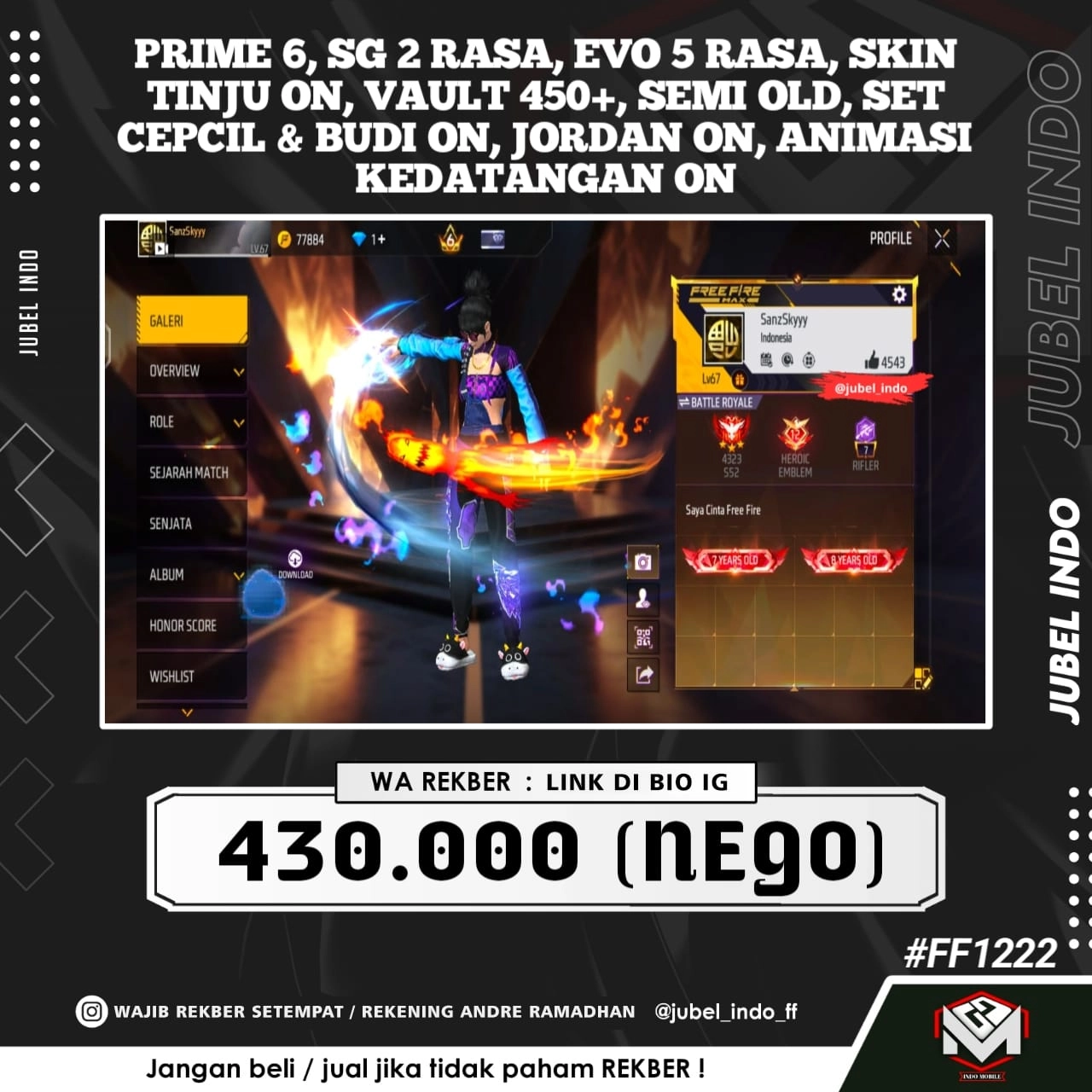 STOK FF #FF1222