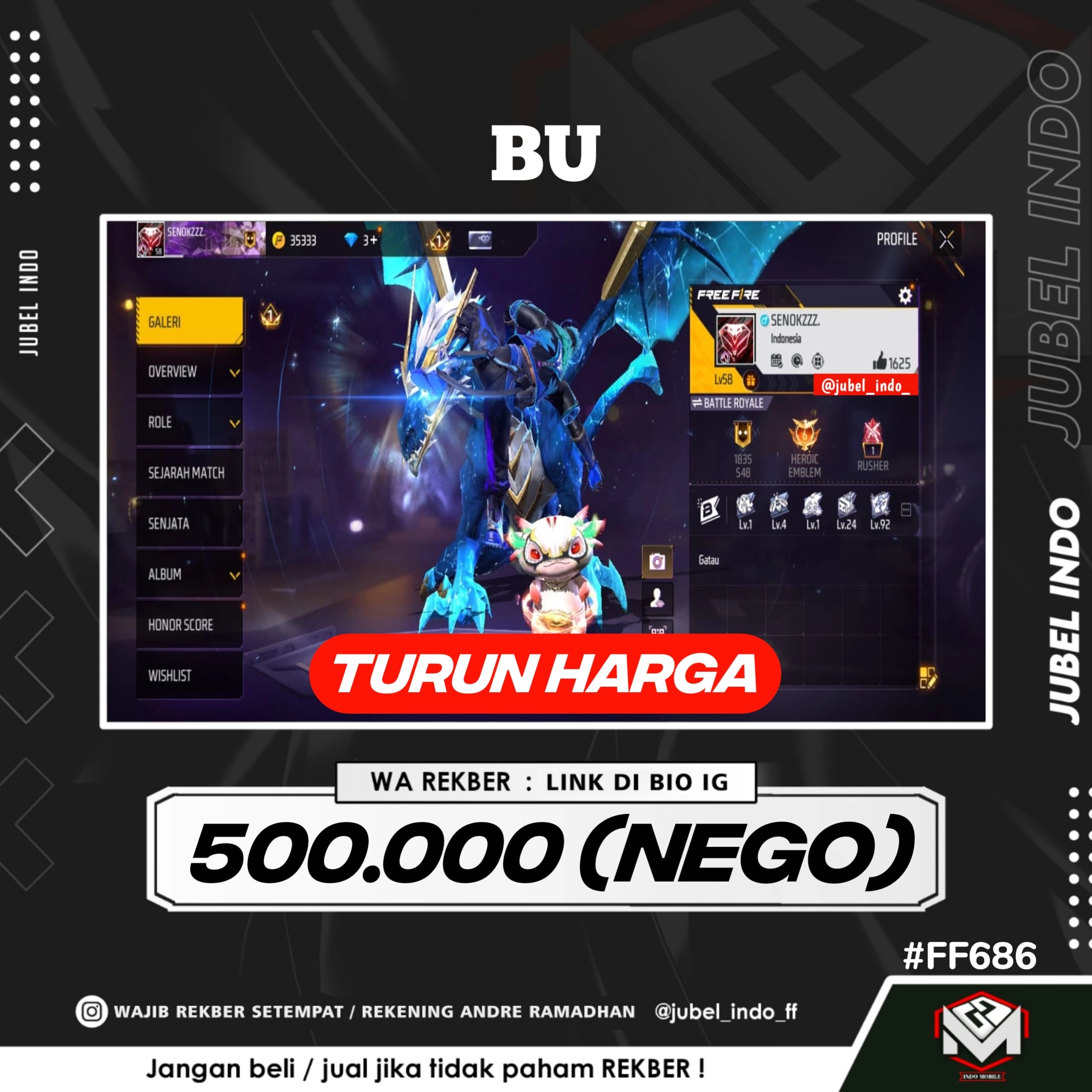 STOK FF #FF686