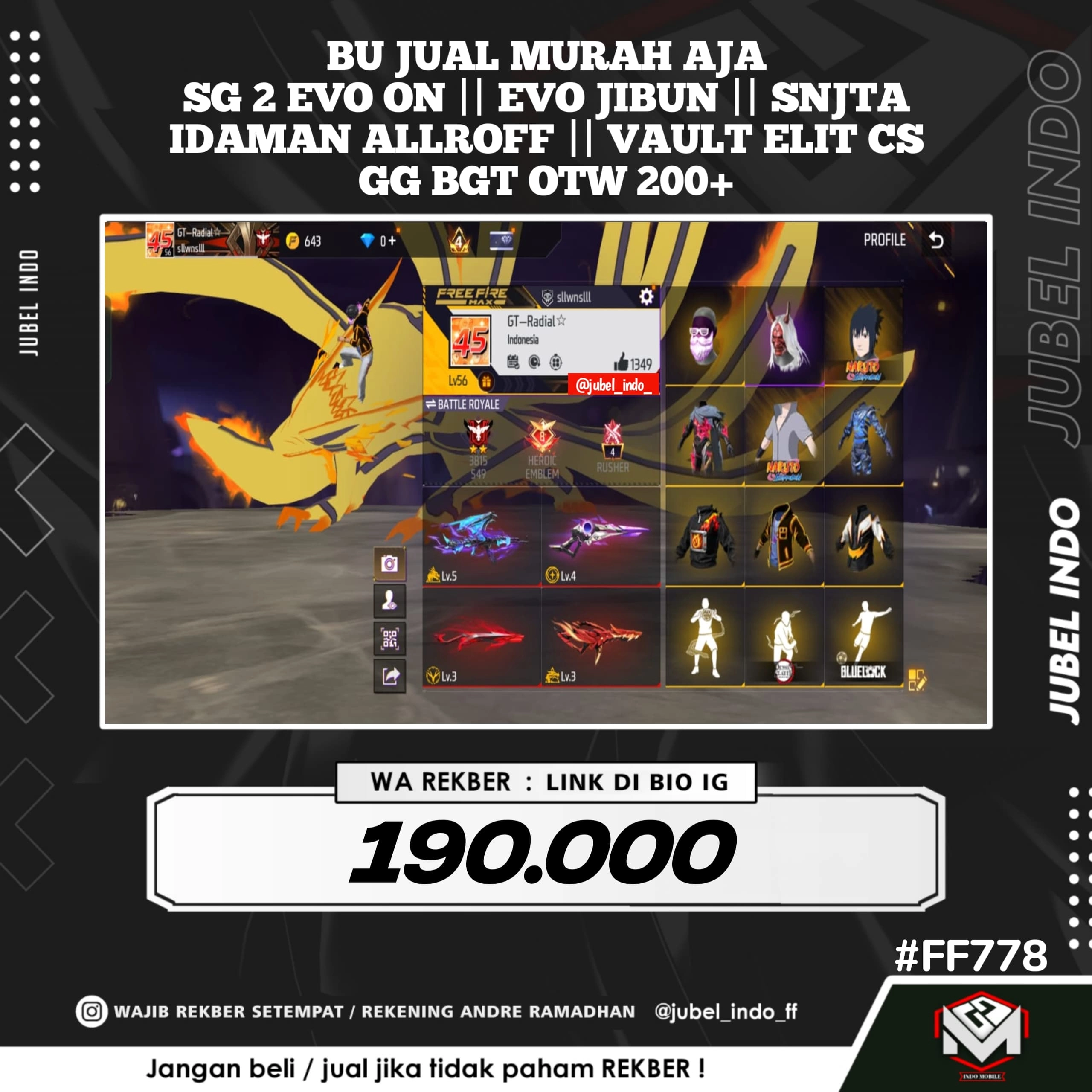 STOK FF #FF778
