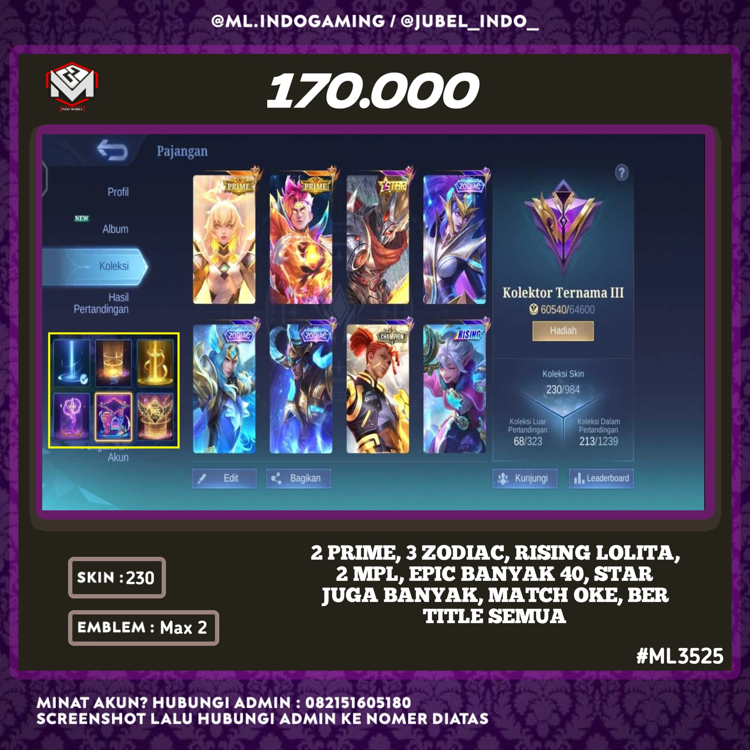 STOK ML #ML3525