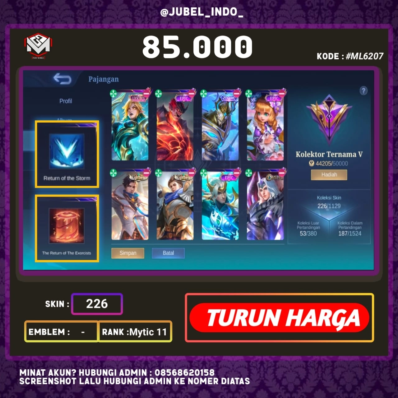 STOK ML #ML6207